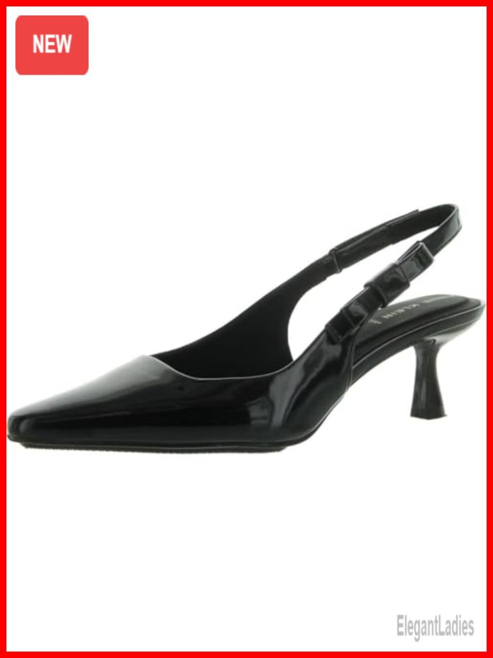 Anne Klein Carmel Slingback Heel Pump - Pointed Toe Stiletto Faux Leather Formal
